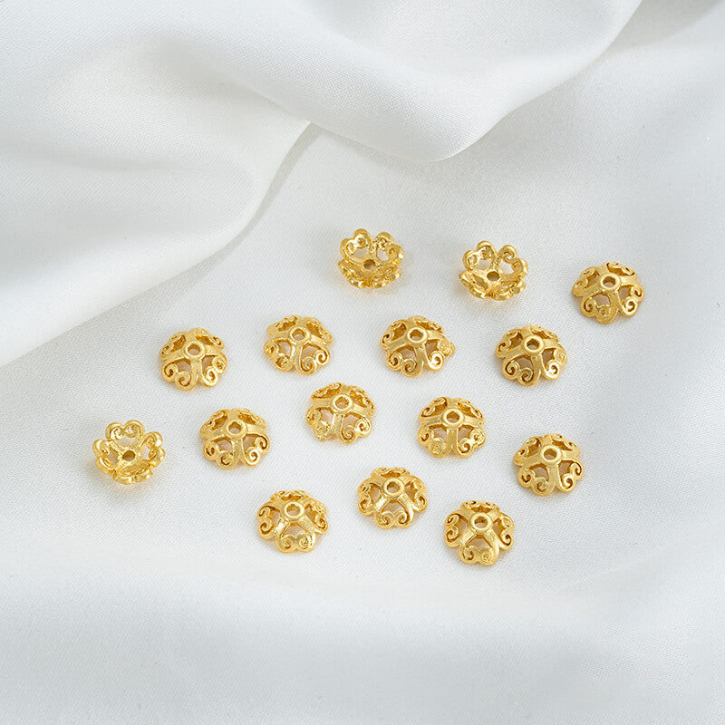 Sand gold flower holder with beaded double-sided flower holder
