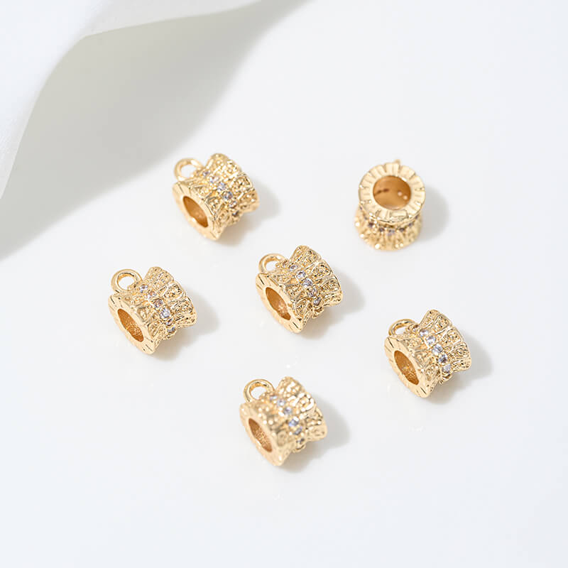 14K gold-plated zircon spacer beads