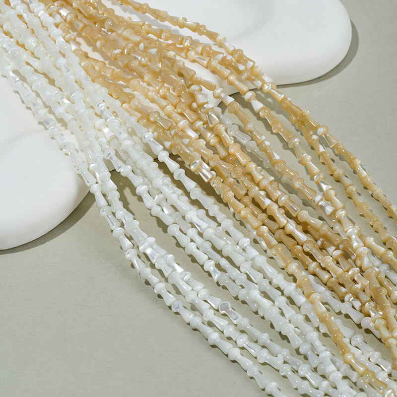 Natural horseshoe shell cylindrical bamboo tube beads rice beads abacus beads water drop spacer beads chain