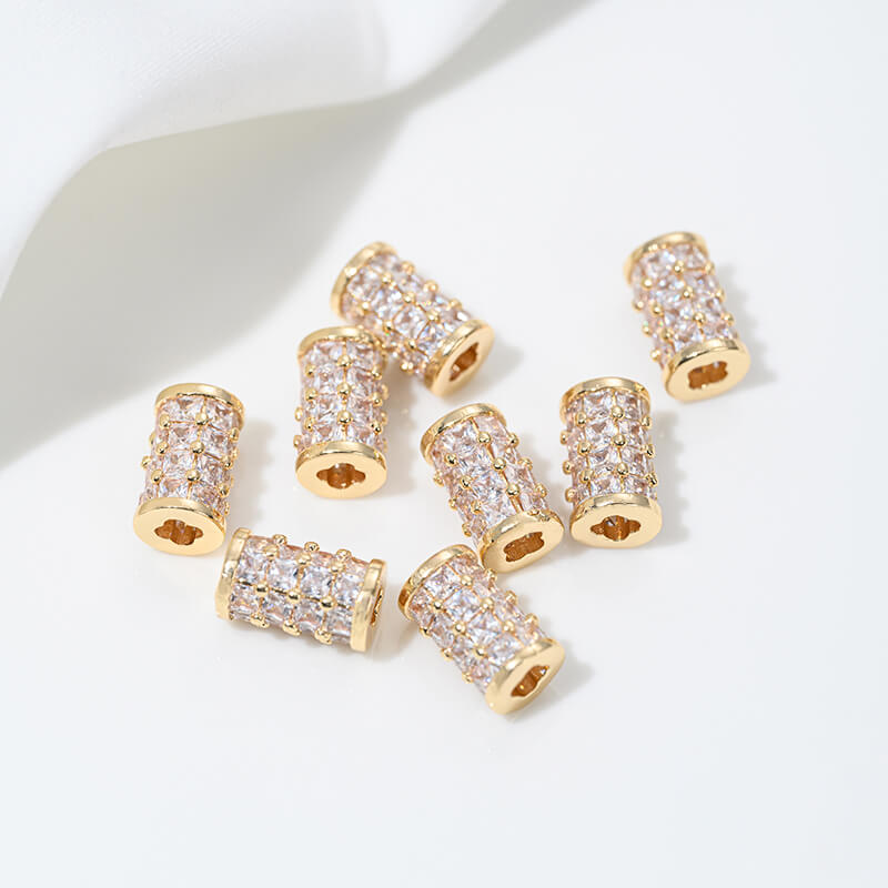 14K gold-plated zircon spacer beads