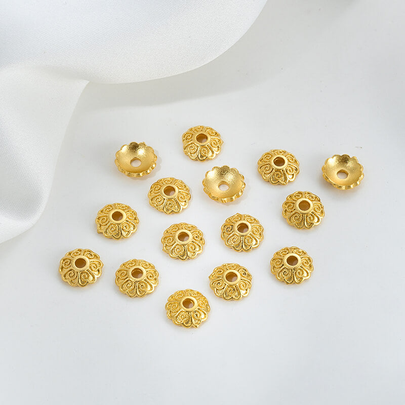 Sand gold flower holder with beaded double-sided flower holder