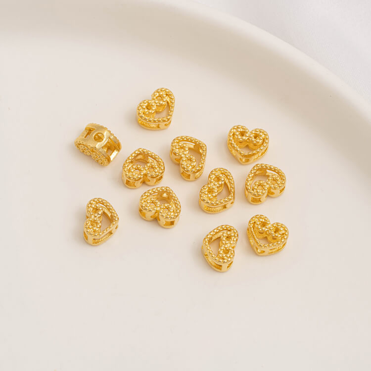 Gold Pumpkin Beads Lantern Beads Fu Zi Hui Pattern Transfer Beads Small Fish Peach Blossom Through Hole Beads