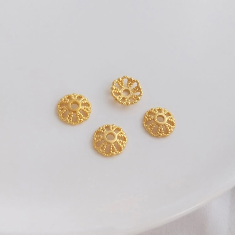 High-grade gold sand flower holder flower cap bead holder