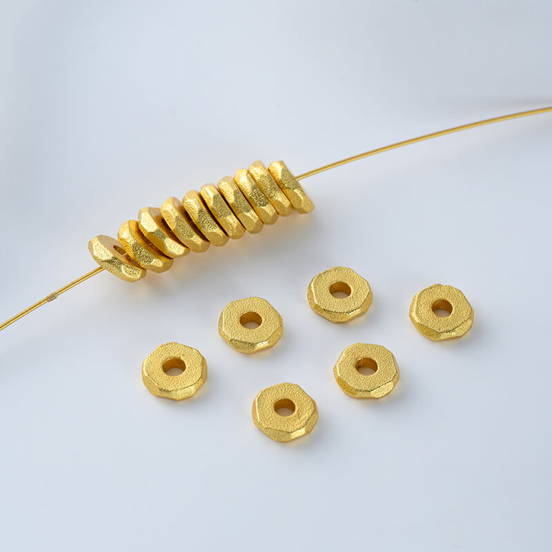 Copper plated gold shaped lucky copper coin spacer beads
