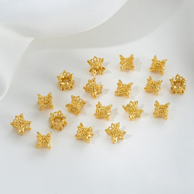 Sand gold flower holder with beaded double-sided flower holder