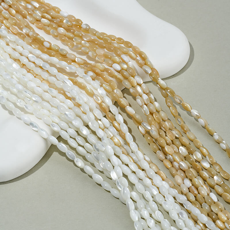 Natural horseshoe shell cylindrical bamboo tube beads rice beads abacus beads water drop spacer beads chain