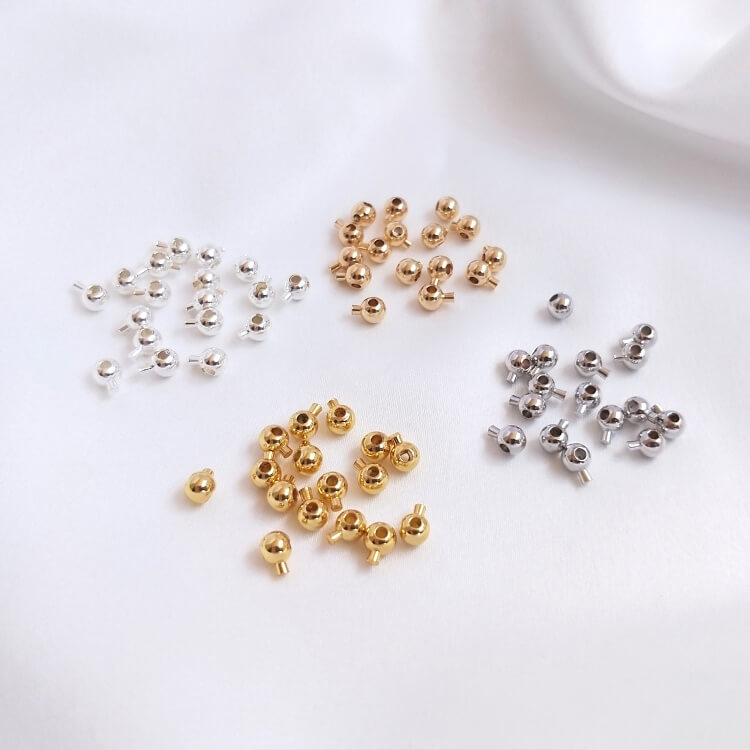 14K18K gold-plated platinum sterling silver round positioning bead snap button