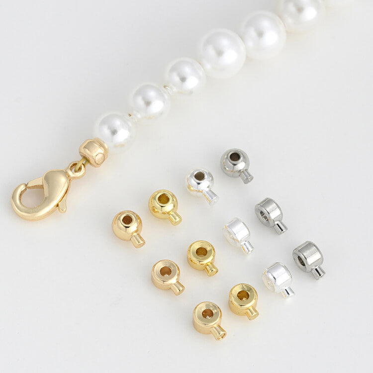 14K gold-plated 18K silver positioning buckle snap button positioning bead(50 pieces)