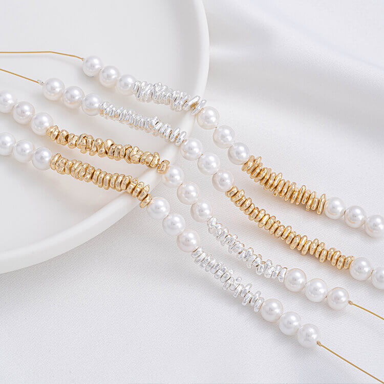 14K gold-plated bright silver shaped spacer