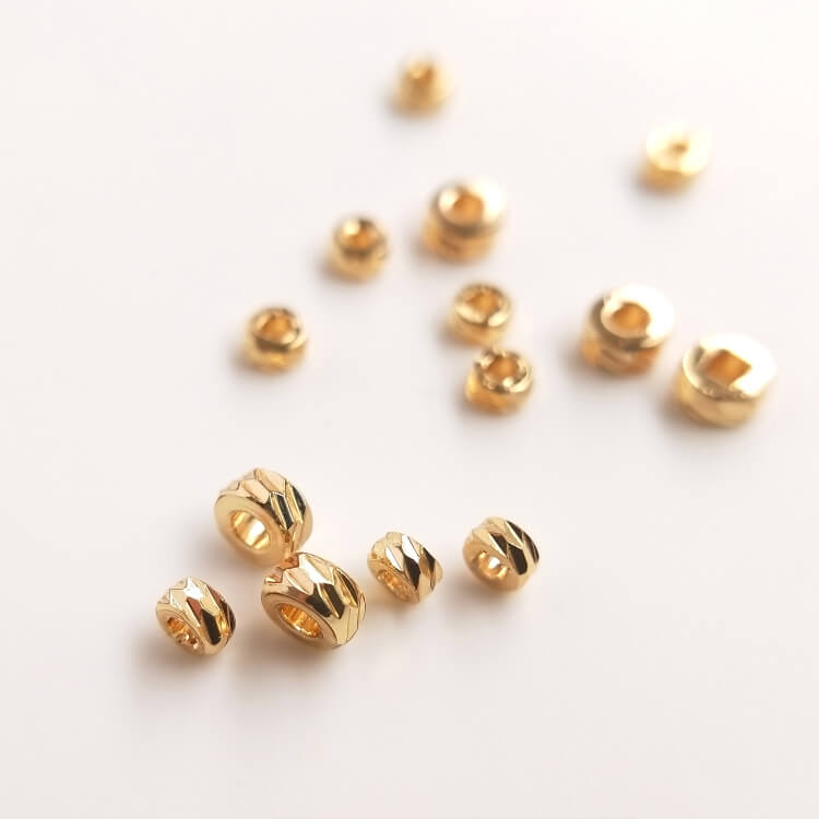 14K gold-plated cut-flowered wheel spacer beads