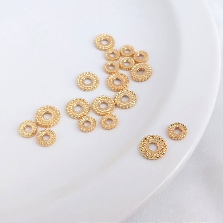 14K gold-plated hemp lace round spacer