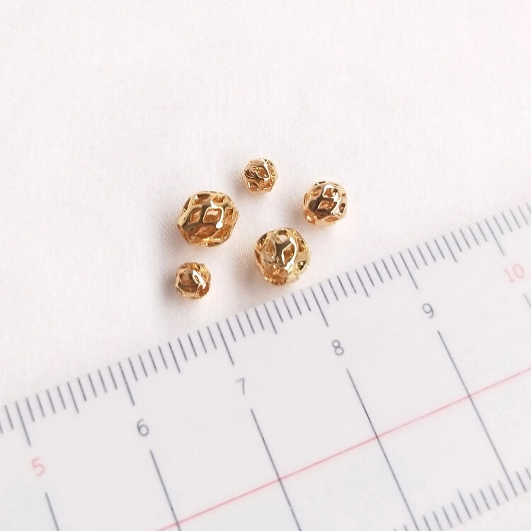 14K gold-plated hollow beads