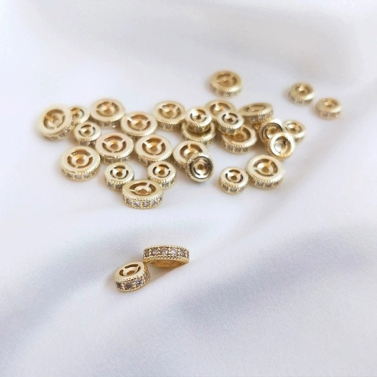 14K gold-plated zircon wheel spacer