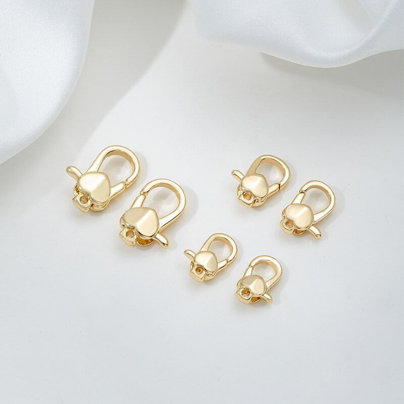 Heart-shaped lobster clasp peach heart spring clasp
