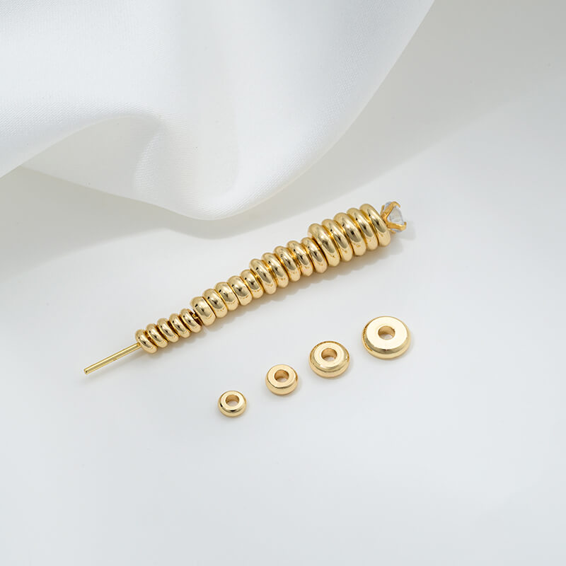14K gold plated 18K bright silver spacer spacer bead flat piece loose bead spacer