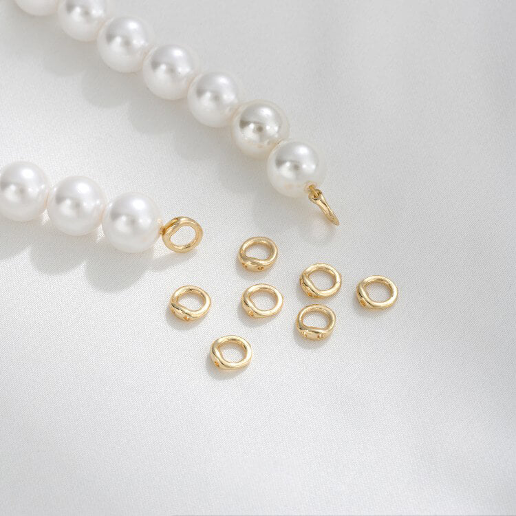 14k gold-plated platinum 5mm double-hole pig nose hidden wire finishing ring(1 piece)