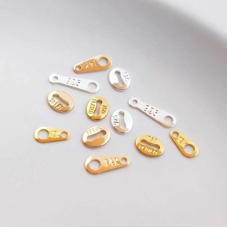 14k gold-plated 18k engraved tag egg slice tower slice