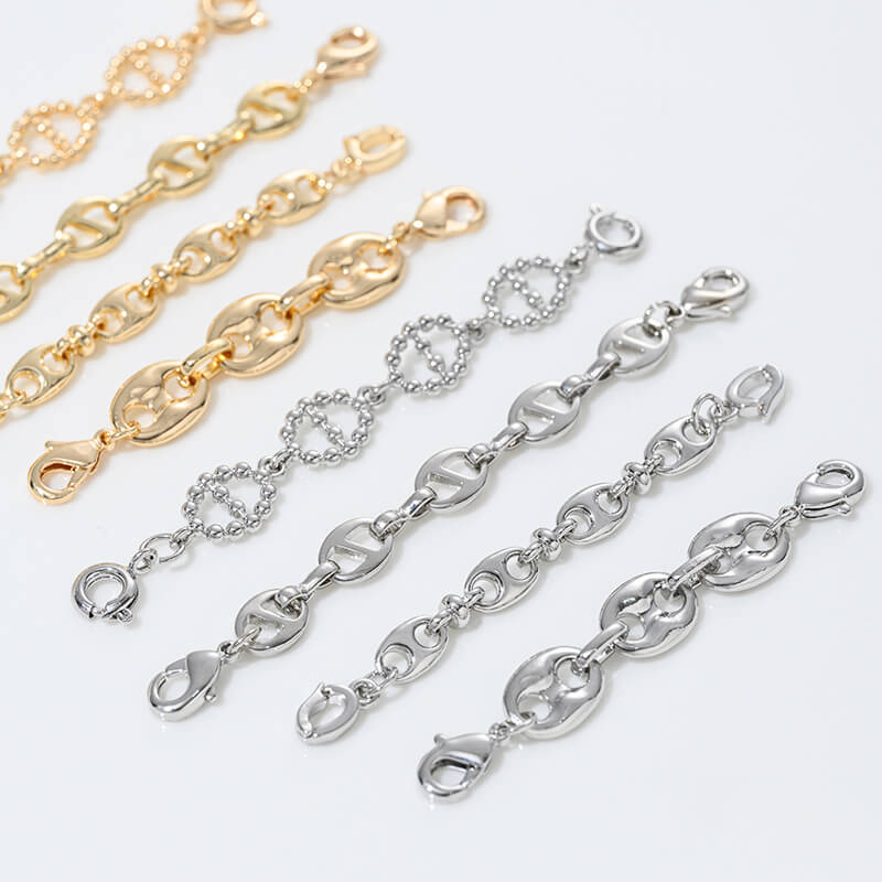 14k gold-plated white k Japanese-style chain pig nose chain double-head buckle lengthened chain