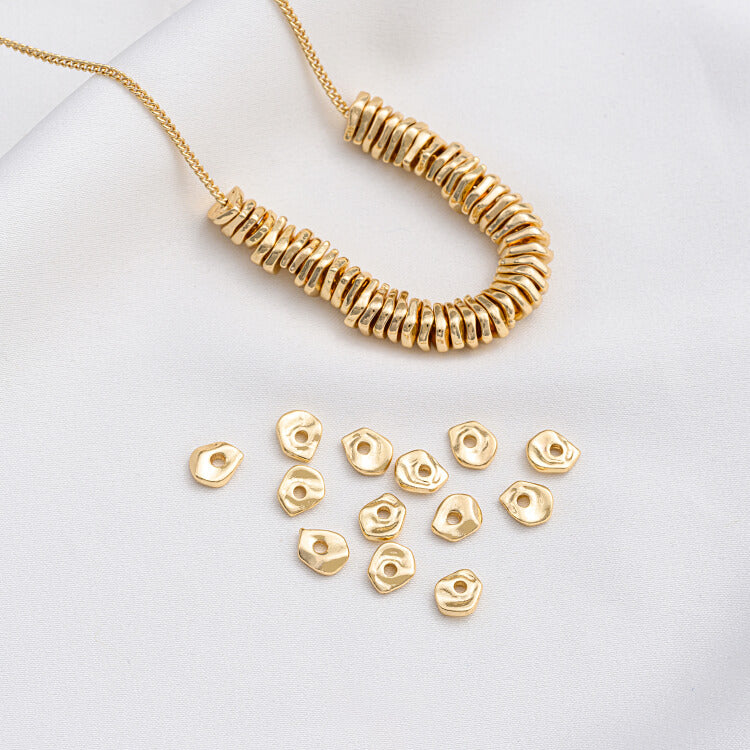 14K real gold irregular small gold spacers