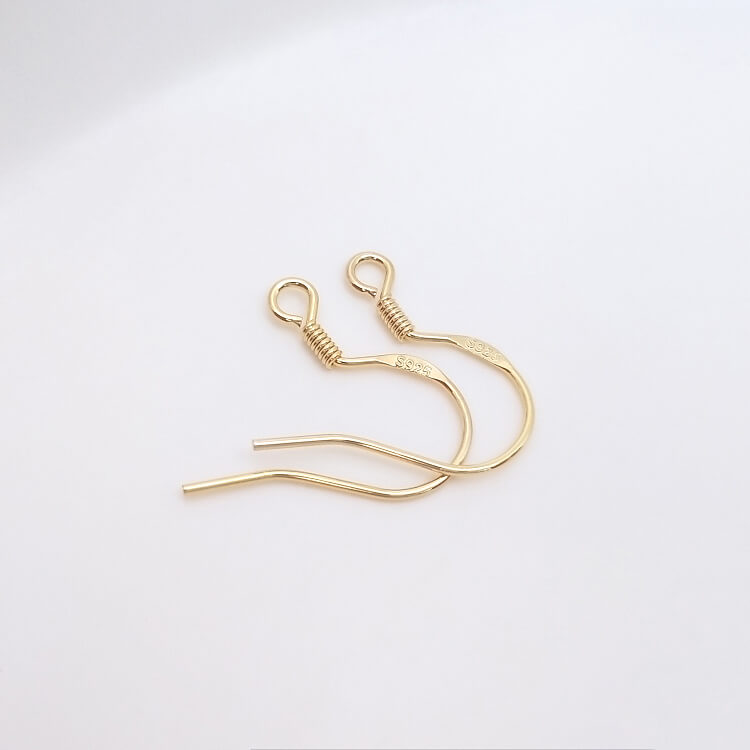 S925 pure silver ear hooks plated with 18K real gold, white gold and 14K gold