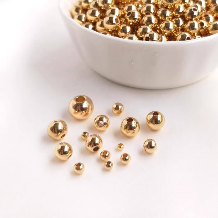 14k gold-plated loose beads positioning bead 10 pieces