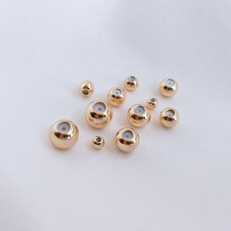 14K gold plated with hanging ring,without hanging ring round plastic beads,abacus flat glue beads