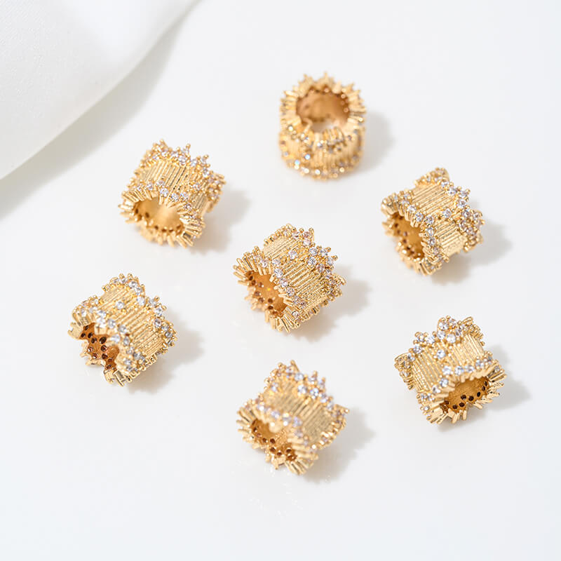 14k gold-plated snowflake spacer beads