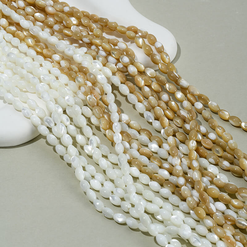 Natural horseshoe shell cylindrical bamboo tube beads rice beads abacus beads water drop spacer beads chain