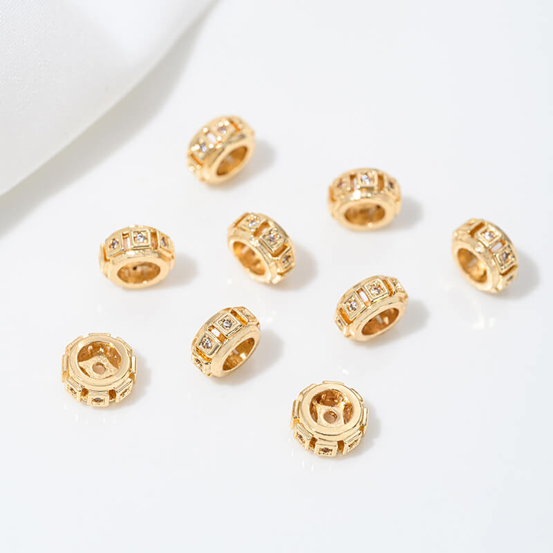 14k gold-plated snowflake spacer beads