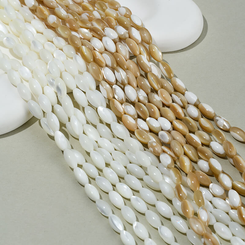 Natural horseshoe shell cylindrical bamboo tube beads rice beads abacus beads water drop spacer beads chain