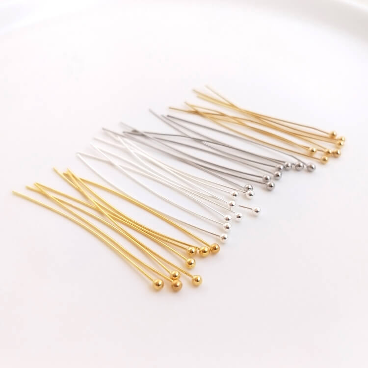 18K gold 14K light gold platinum silver T-needle head pins