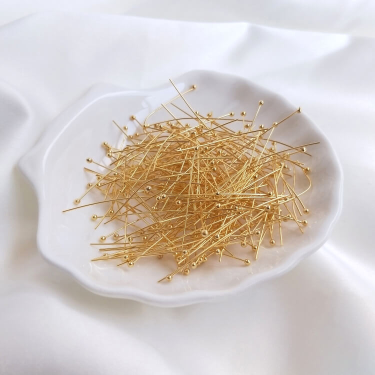18K gold 14K light gold platinum silver ball head pins