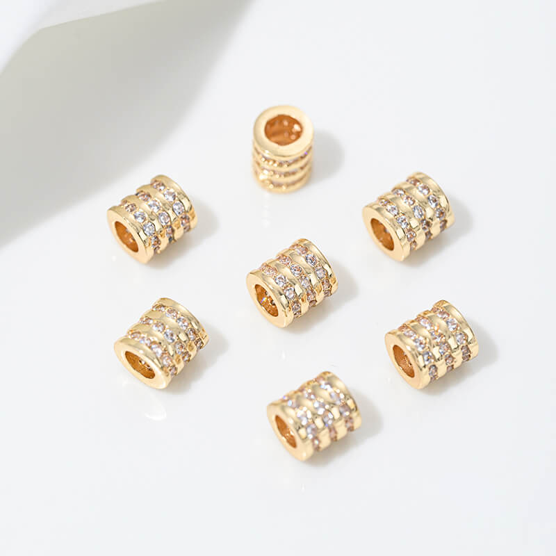14K gold-plated zircon spacer beads