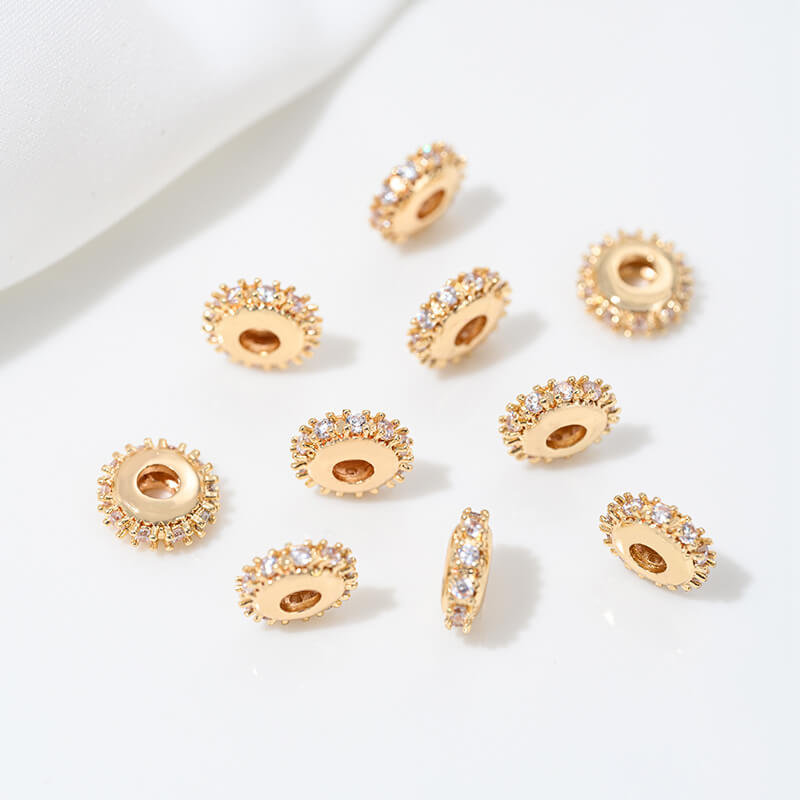 14k gold-plated snowflake spacer beads
