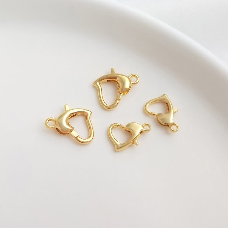 Lobster clasp heart shape, 8x12mm