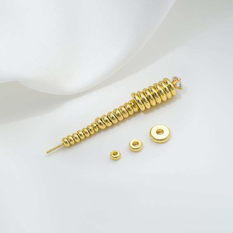 14K gold plated 18K bright silver spacer spacer bead flat piece loose bead spacer