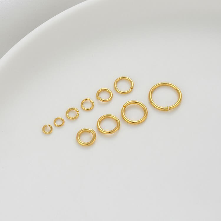Copper-clad 18K real gold open ring