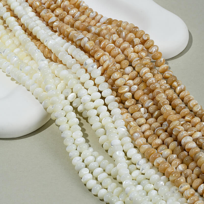 Natural horseshoe shell cylindrical bamboo tube beads rice beads abacus beads water drop spacer beads chain