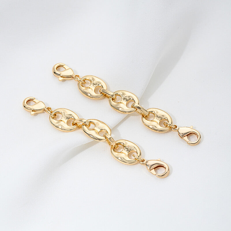 14k gold-plated white k Japanese-style chain pig nose chain double-head buckle lengthened chain