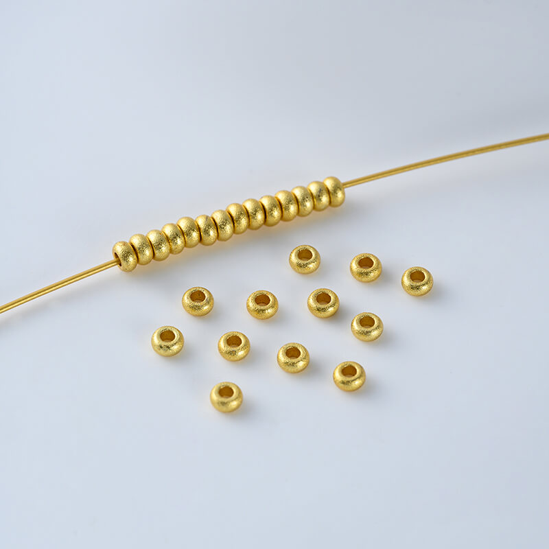 Copper plated gold shaped lucky copper coin spacer beads