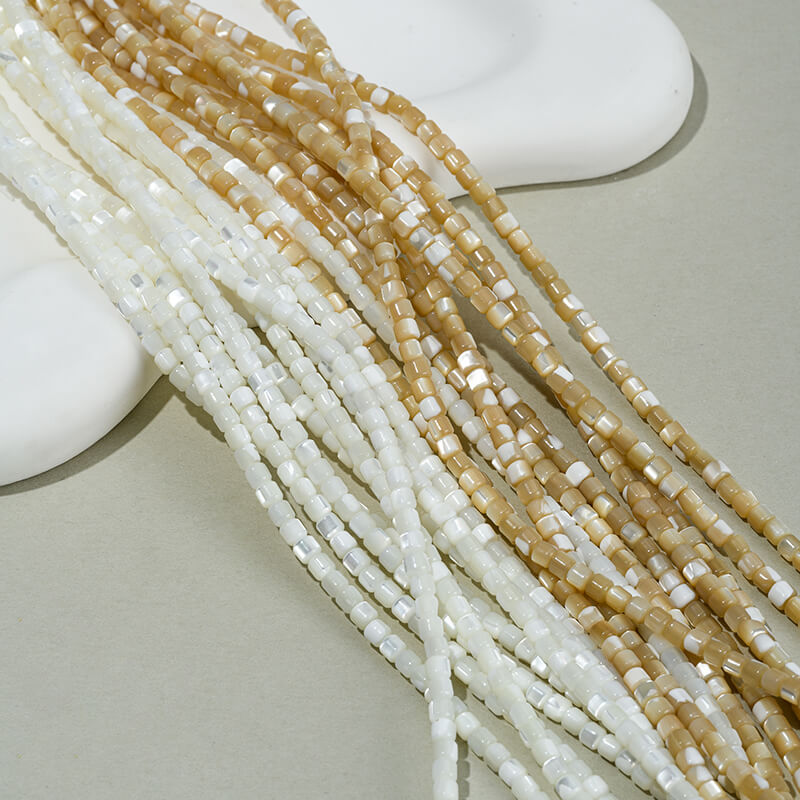 Natural horseshoe shell cylindrical bamboo tube beads rice beads abacus beads water drop spacer beads chain