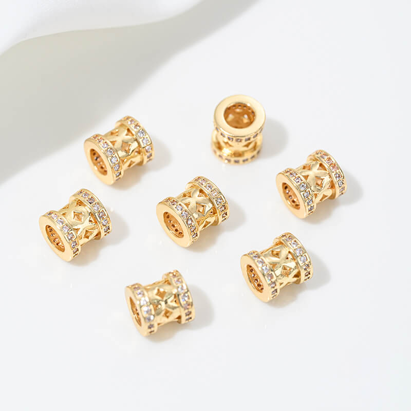 14K gold-plated zircon spacer beads