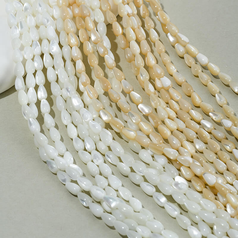 Natural horseshoe shell cylindrical bamboo tube beads rice beads abacus beads water drop spacer beads chain
