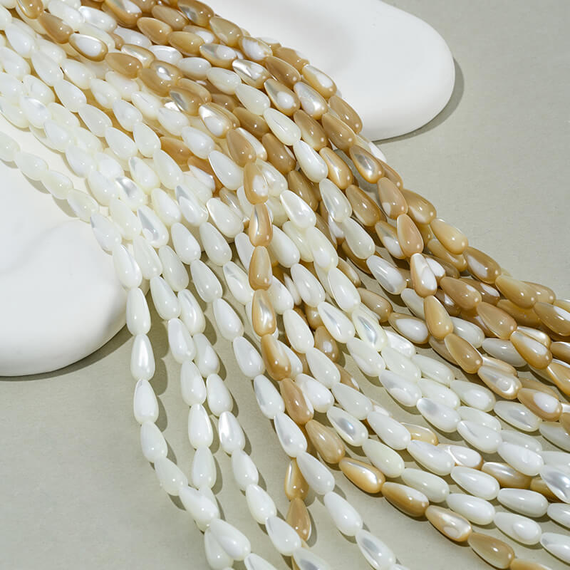 Natural horseshoe shell cylindrical bamboo tube beads rice beads abacus beads water drop spacer beads chain