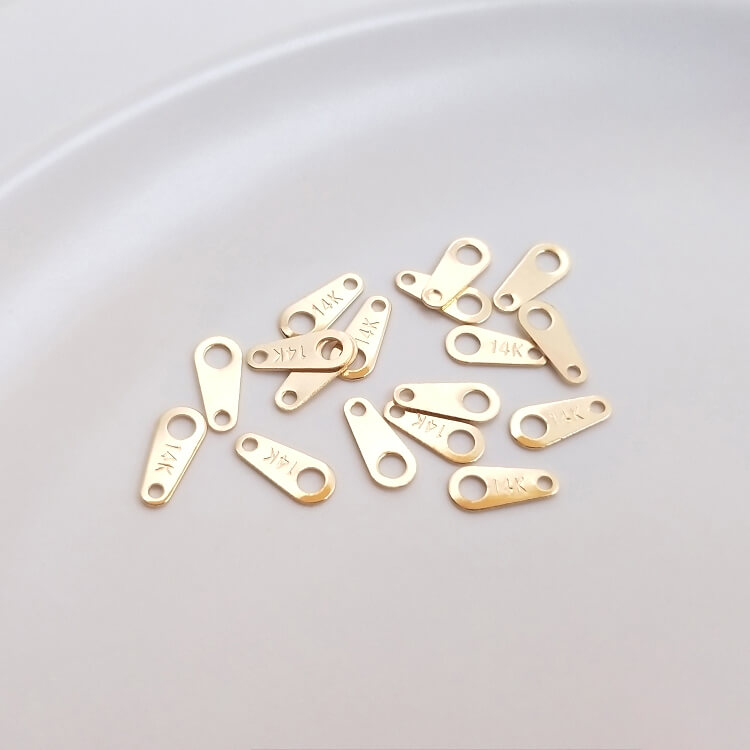 14k gold-plated 18k engraved tag egg slice tower slice