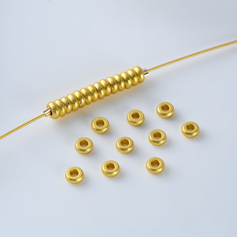 Copper plated gold shaped lucky copper coin spacer beads