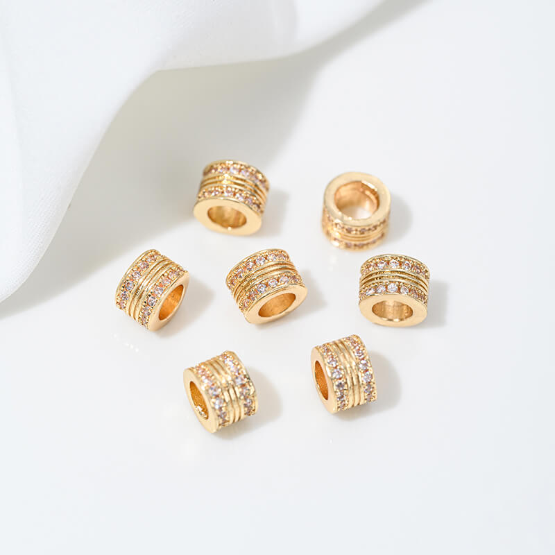 14K gold-plated zircon spacer beads