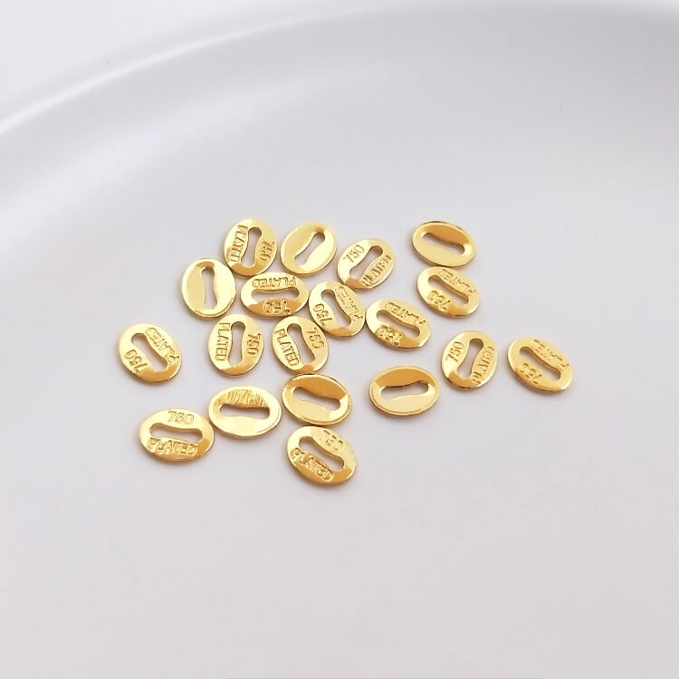 14k gold-plated 18k engraved tag egg slice tower slice
