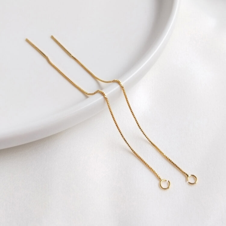 Earring Findings – 18K Gold Plated Copper Ear Wires, Rose & White Gold Threader Chains with Pins, Loops, and Open Rings for DIY Tassel Earrings