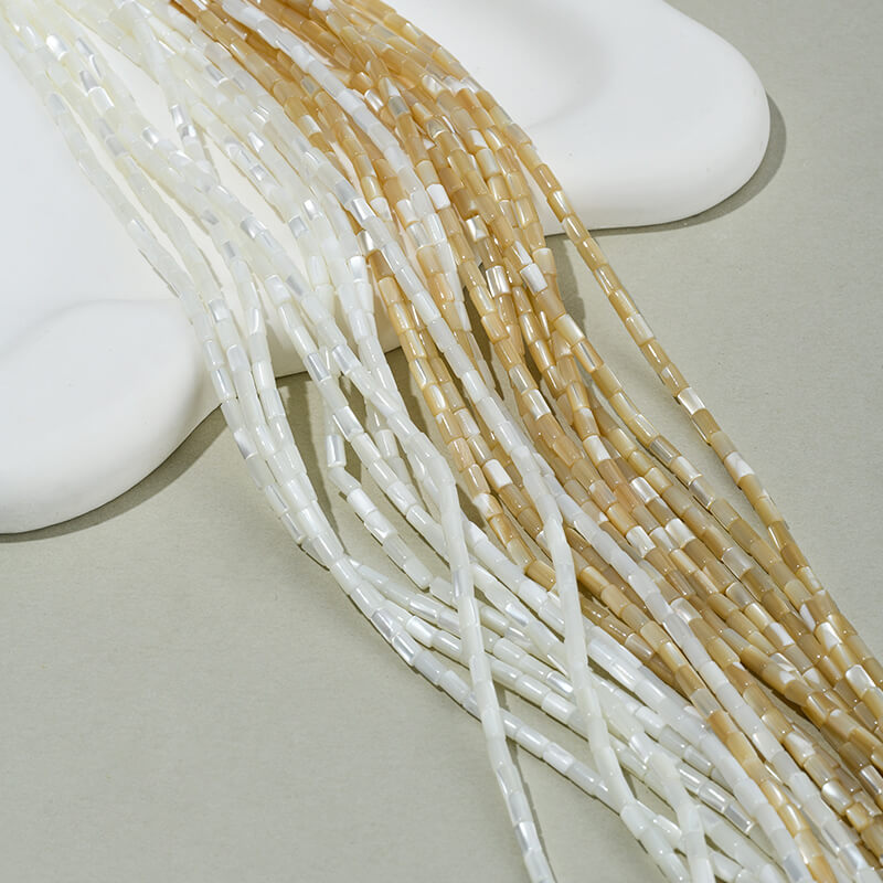 Natural horseshoe shell cylindrical bamboo tube beads rice beads abacus beads water drop spacer beads chain